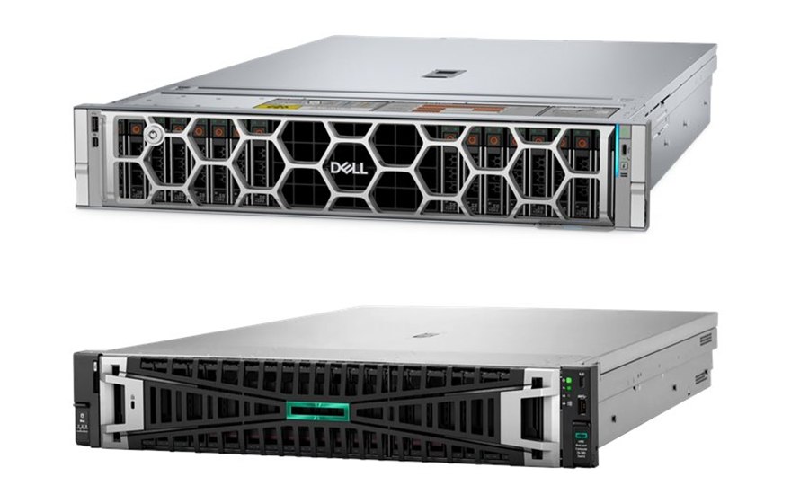 Dell PowerEdge ve HPE ProLiant rack sunucular